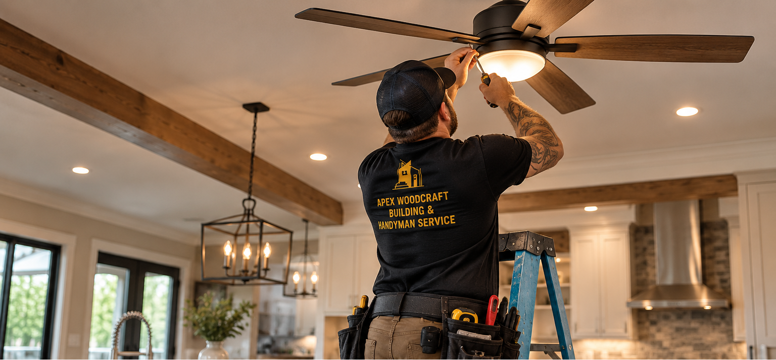 Apex Woodcraft handyman completing a general home repair