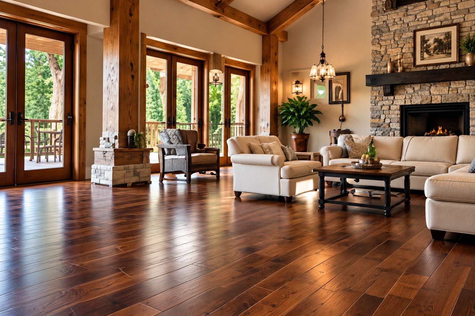 Rich brown hardwood flooring
